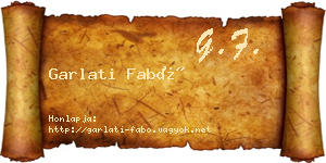 Garlati Fabó névjegykártya